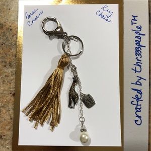 Purse Charm/Key Chain-Tassel, Love,Pearl & Giraffe